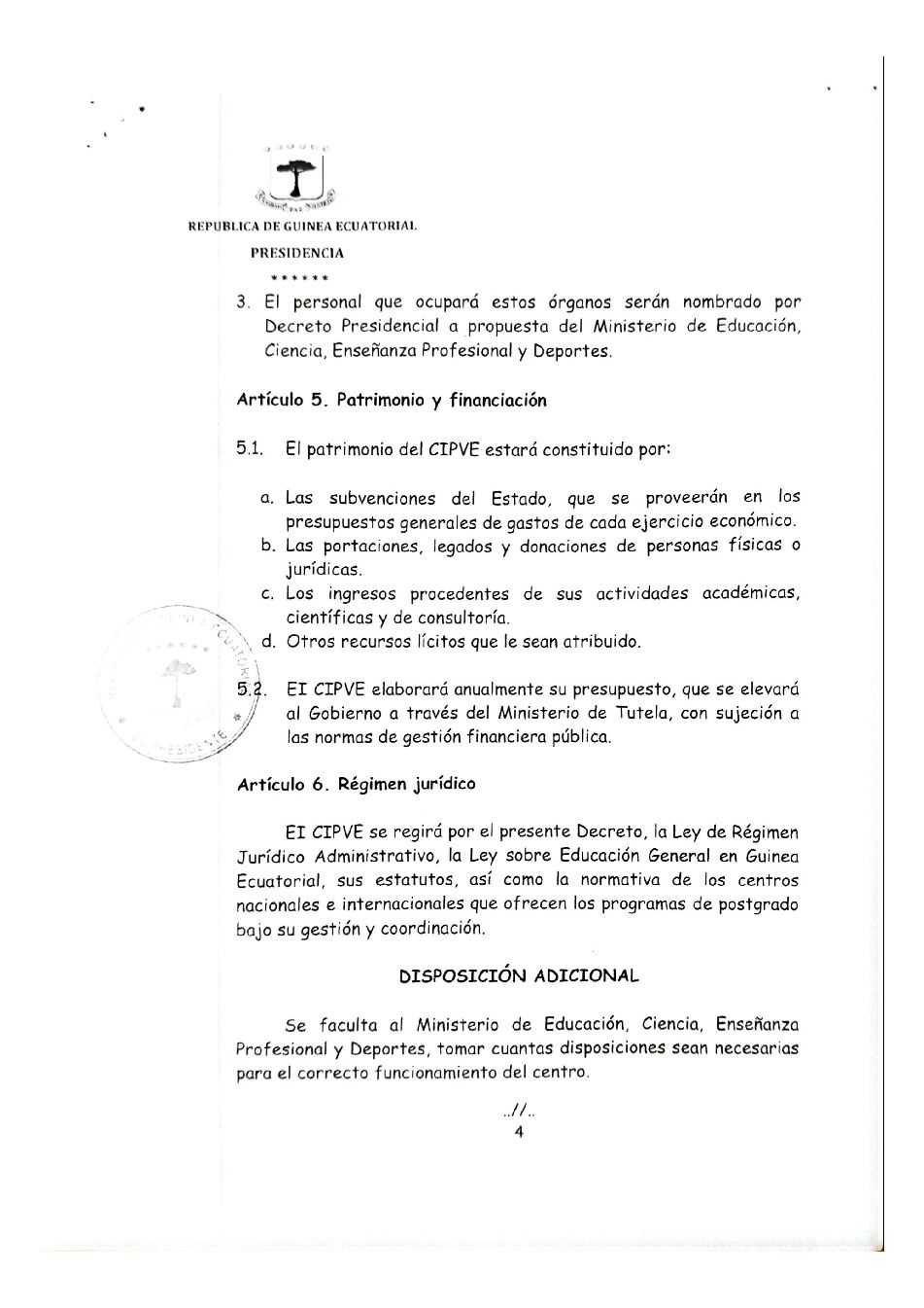 Página 4 del documento DECRETO DE CREACION