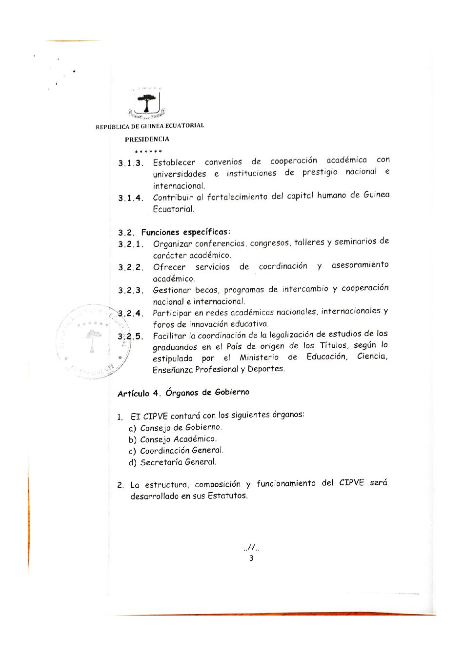 Página 3 del documento DECRETO DE CREACION