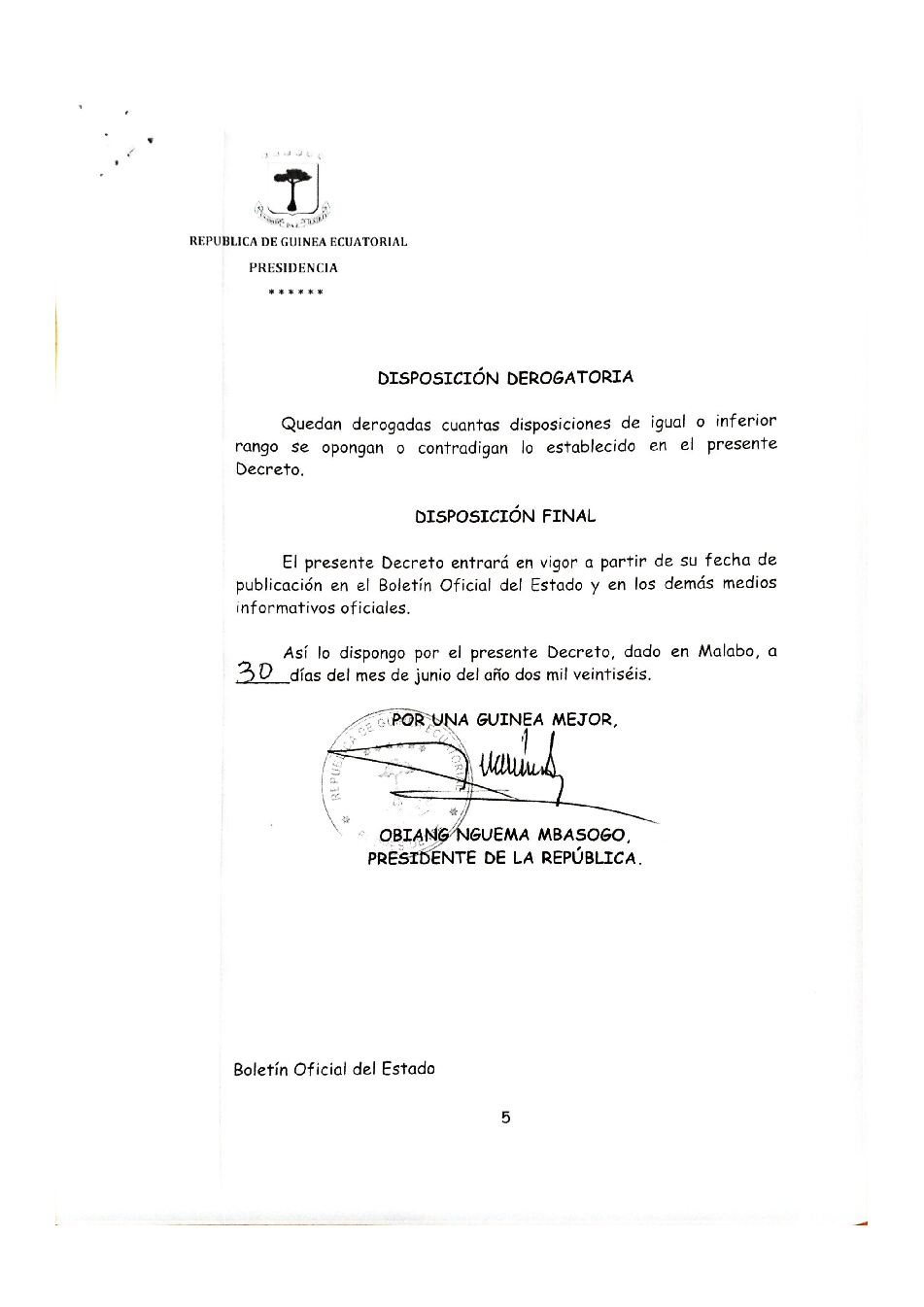 Página 5 del documento DECRETO DE CREACION